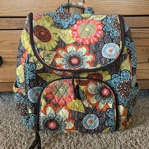Vera Bradley flower shower double zipper backpack
